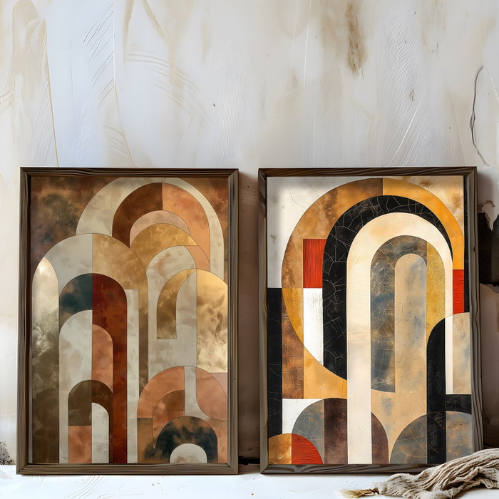 Wallity HUM104 Cuadros Decorativos enmarcados en MDF (2 piezas)